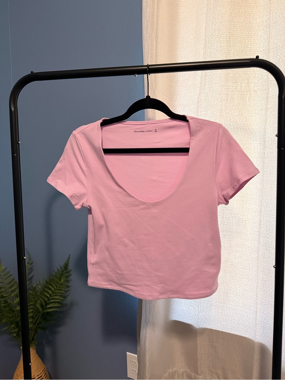 Abercrombie & Fitch Light Pink Scoop Neck Crop Top